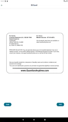 GUARDIAN® Providers & ID Card android App screenshot 1